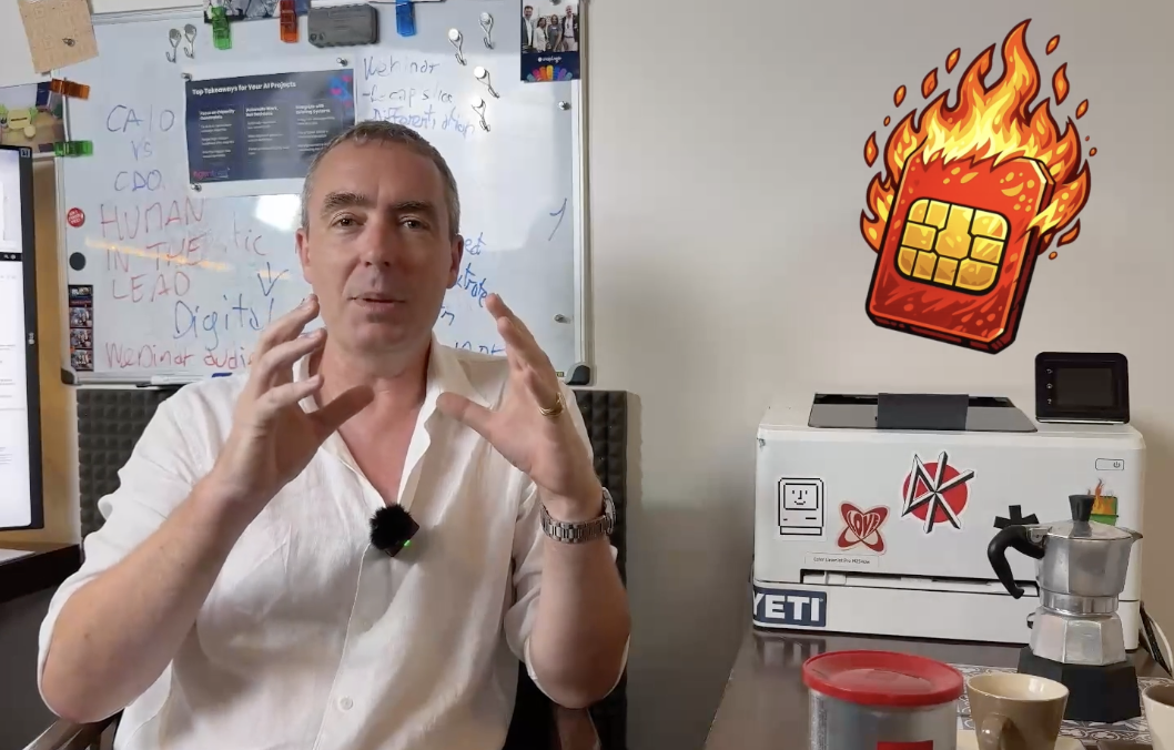 Me wielding a flaming SIM card, whose relevance will become clear later