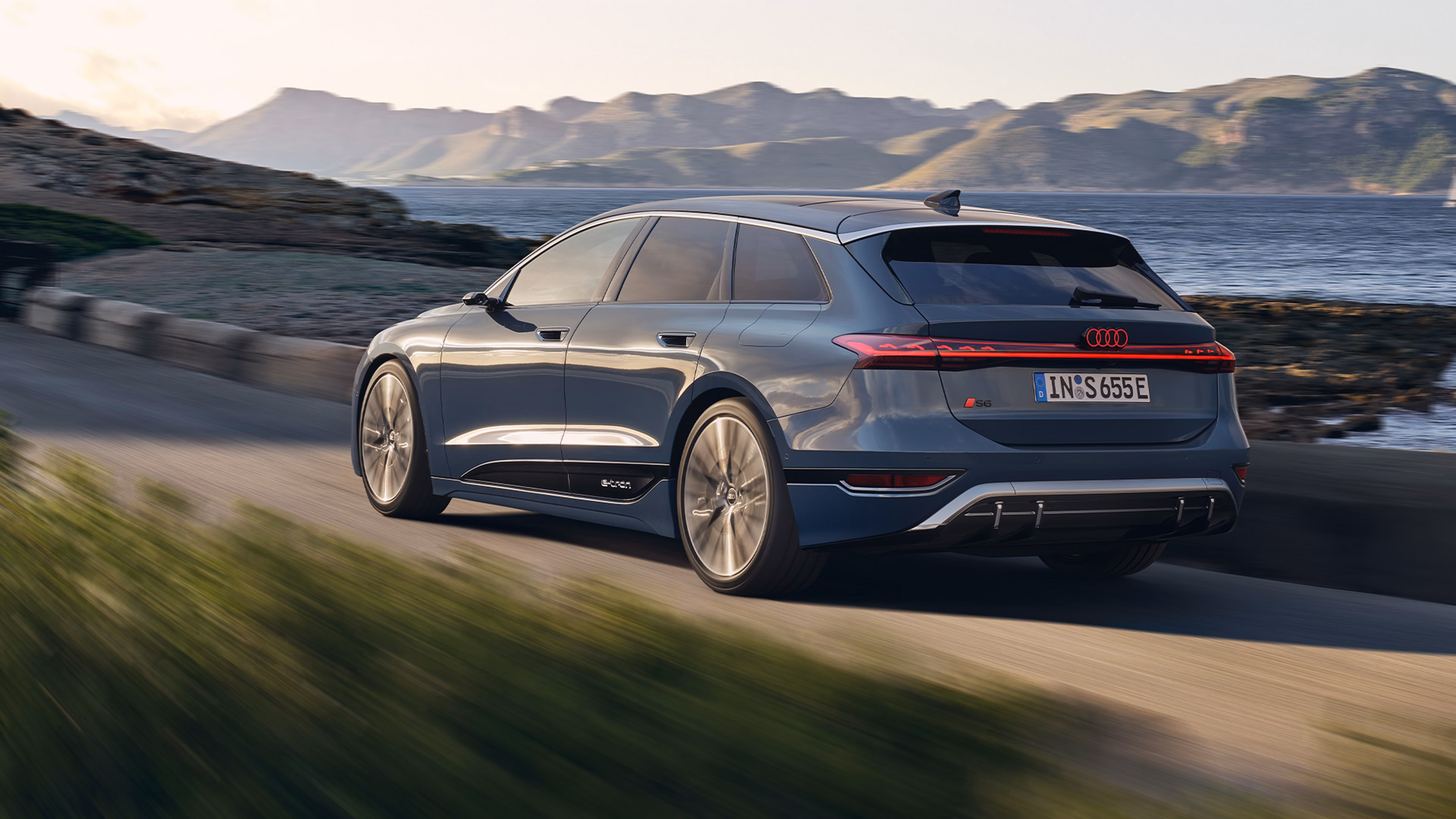Audi S6 Avant e-tron from the back