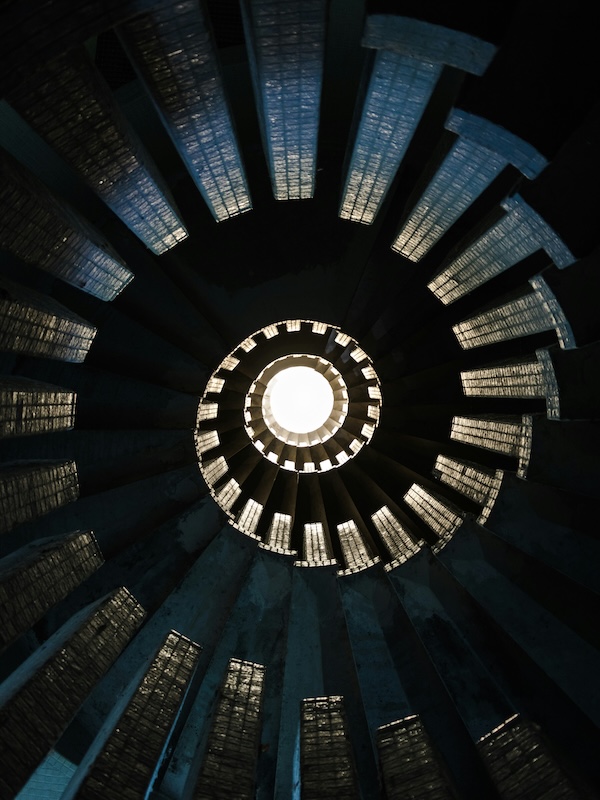 A spiral staircase